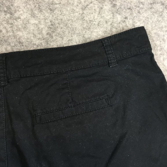 Sonoma Shorts 16 Solid Black Chino Midi Twill Casual Work Uniform Womens Stretch - Picture 10 of 12